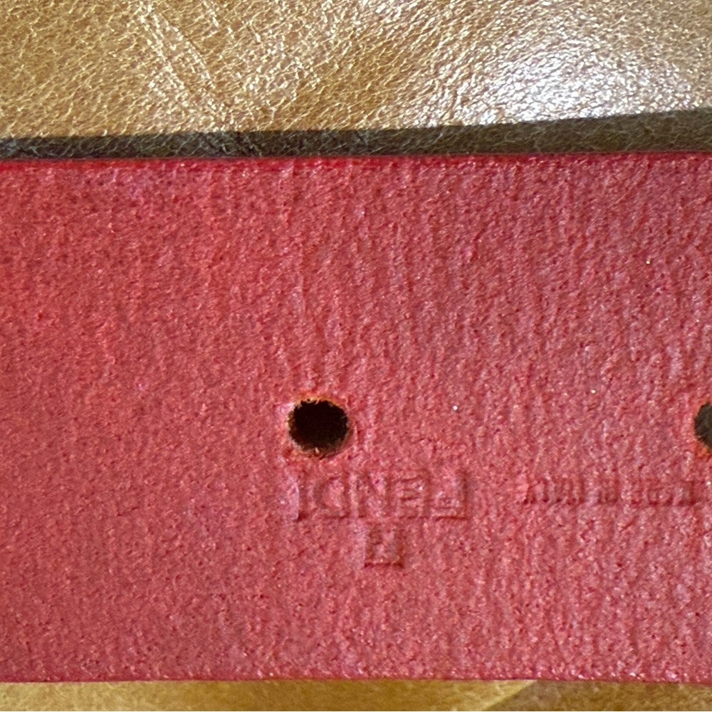 Fendi Red with Silvertone accents Vintage 1990's belt EUC - Picture 8 of 16